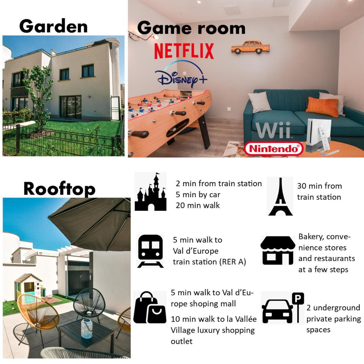 Perfect For Disney, Game Room, Rooftop, Parking Chessy  Exteriér fotografie